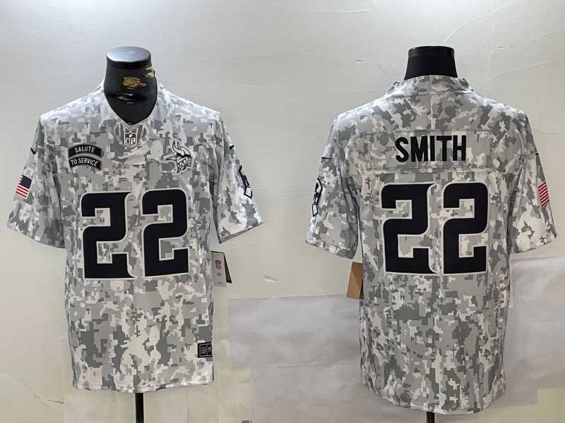 Mens Minnesota Vikings #22 Harrison Smith Arctic Camo 2024 FUSE Salute to Service Limited Stitched Jersey Dzhi